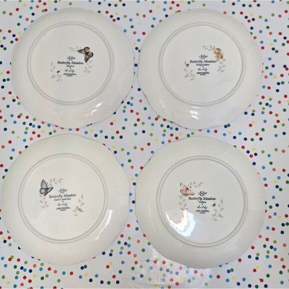 LENOX BUTTERFLY MEADOW SALAD / LUNCHEON PLATES 9 IN , SET OF 4 - Picture 10 of 10